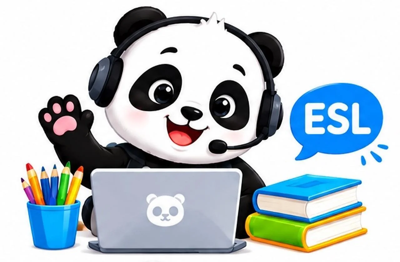 Panda mascot holding a sign that says Join Our Team